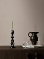 Gale Candle Holder - H25 - Blackened Aluminium