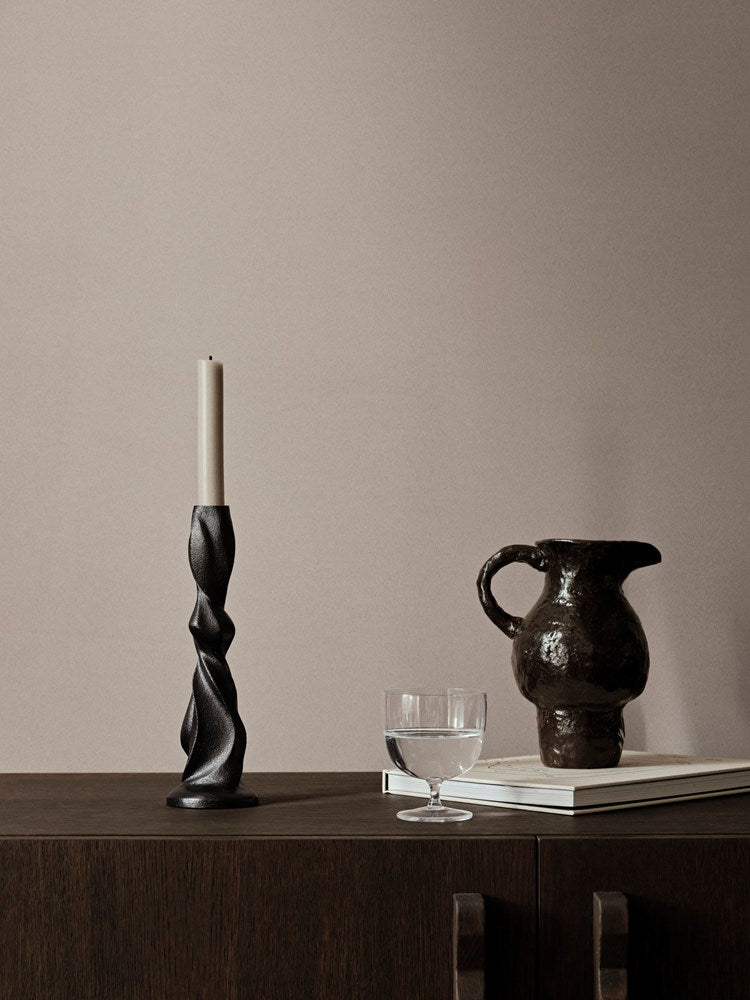 Gale Candle Holder - H25 - Blackened Aluminium