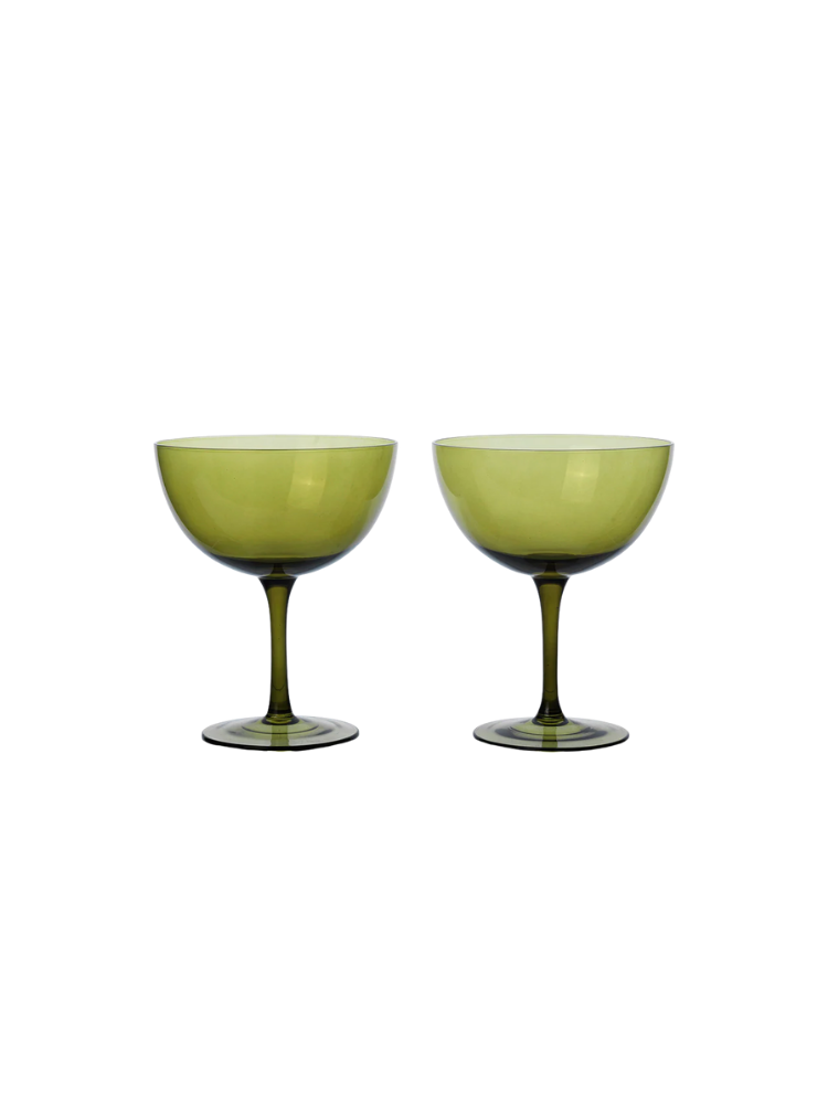 Host Cocktail Glasses - Set of 2 - Moss Green