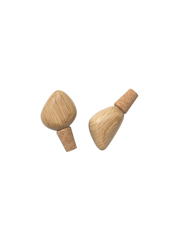 Cairn Wine Stoppers - Set of 2 - Oak