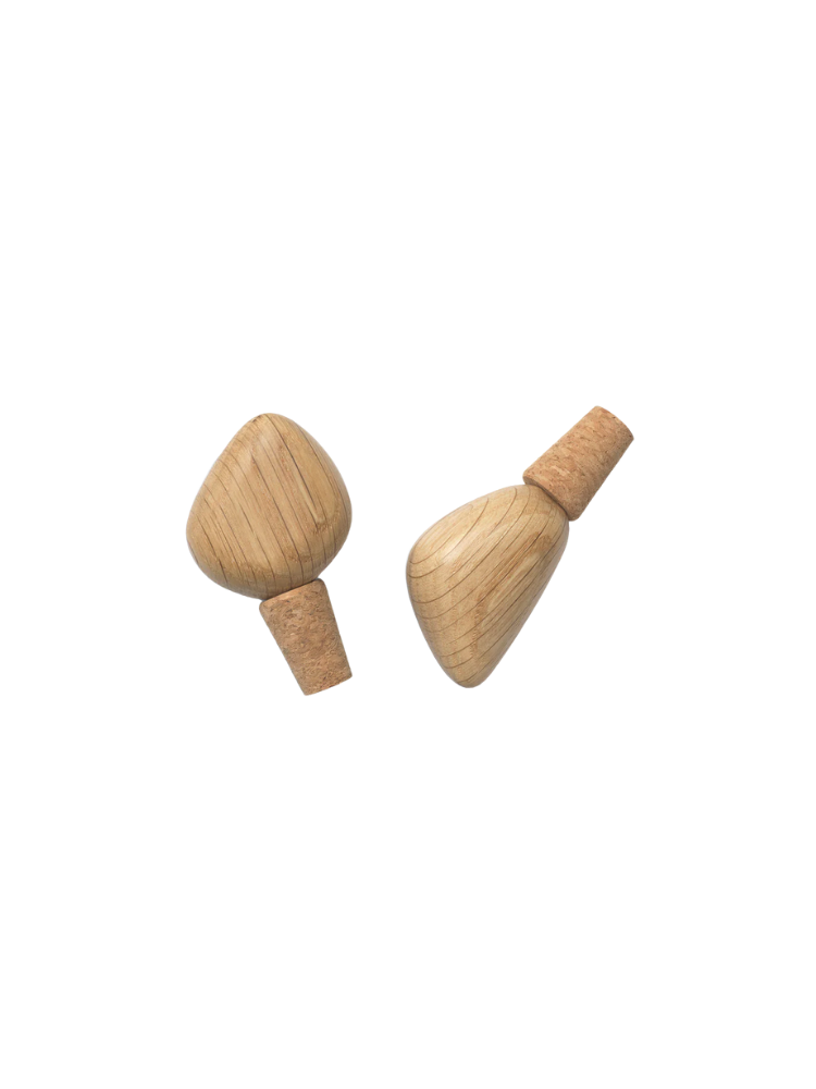 Cairn Wine Stoppers - Set of 2 - Oak