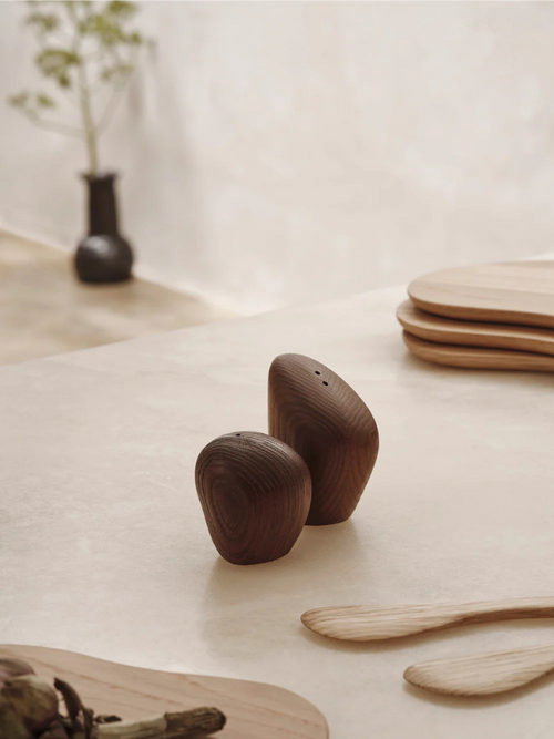 Cairn Salt and Pepper Shakers -Set of 2-Dark brown