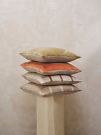 Senti Stripe Cushion - Linen/Carob Brown