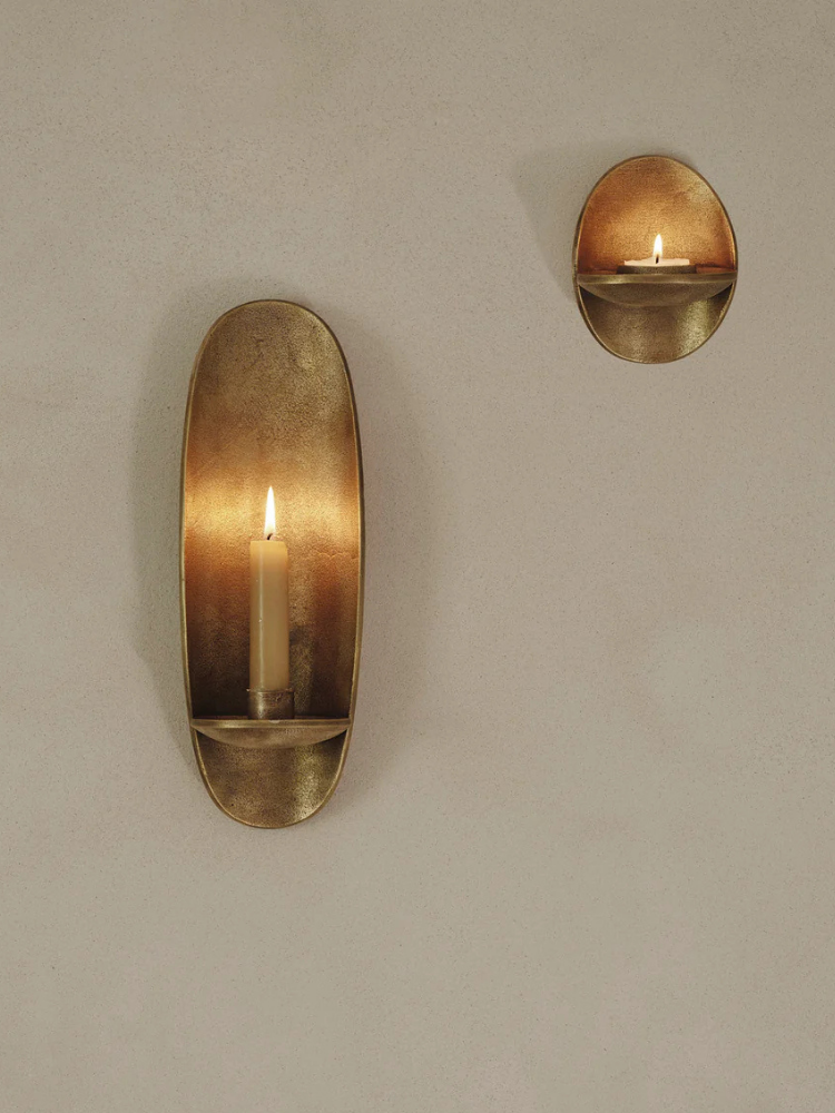 Agape Wall Tealight Holder Brass