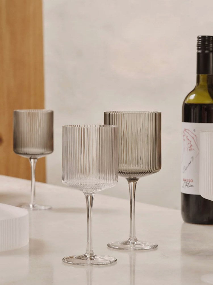 Ripple Red Wine Glasses - Set of 2 - Clear