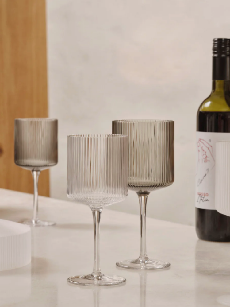 Ripple Red Wine Glasses - Set of 2 - Clear