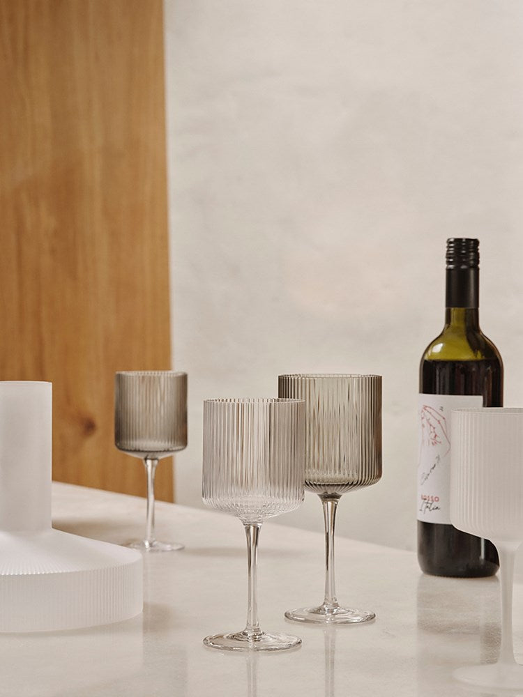 Ripple White Wine Glasses - Set of 2 - Clear