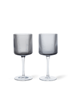 Ripple White Wine Glasses - Set of 2 - Smoked Grey