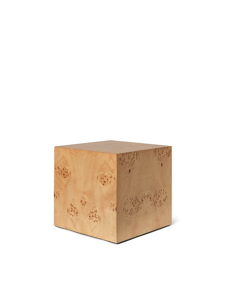 Burl Cube Side Table - Natural