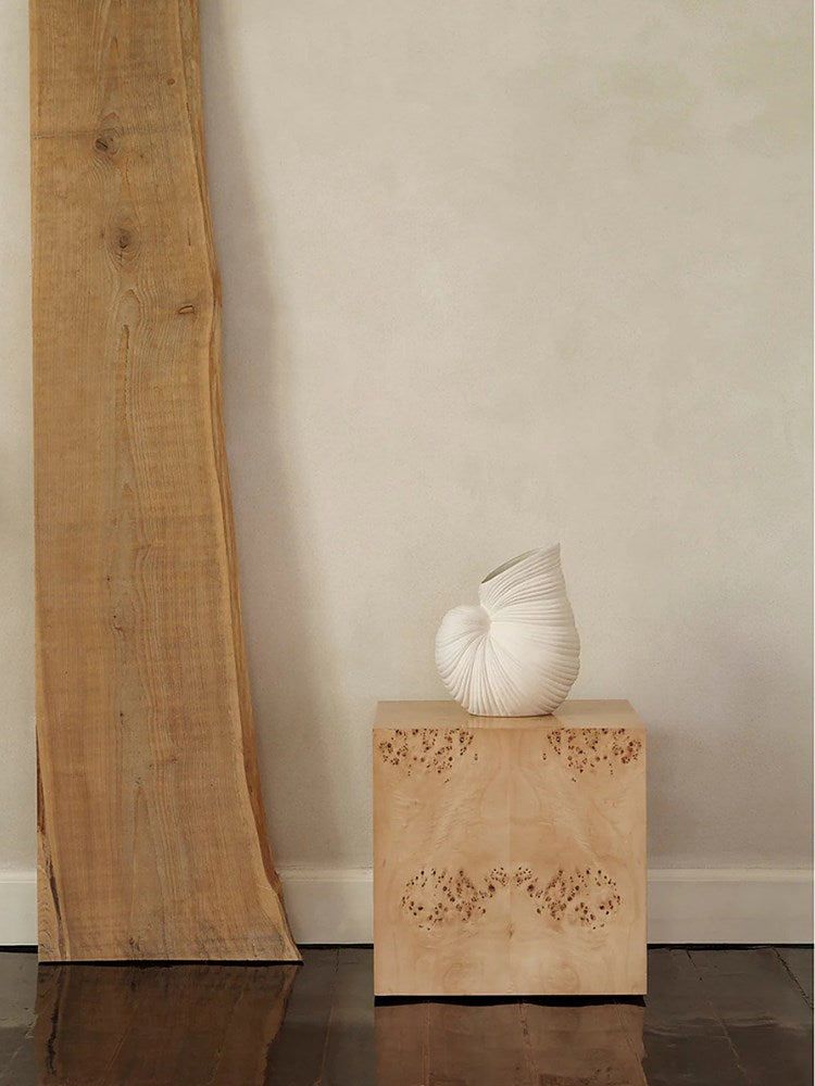 Burl Cube Side Table - Natural