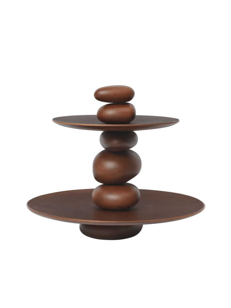 Pebble Dessert Stand - Dark Brown