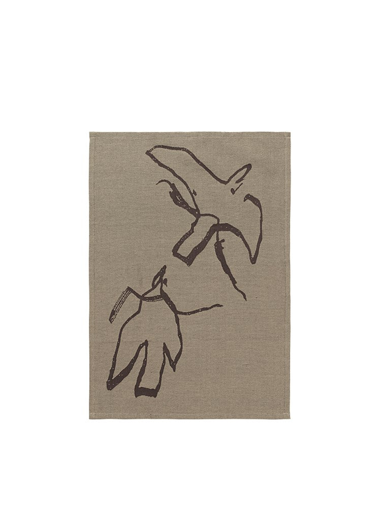 Vuelo Tea Towel - Elm Green/Coffee