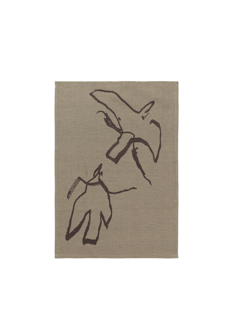 Vuelo Tea Towel - Elm Green/Coffee