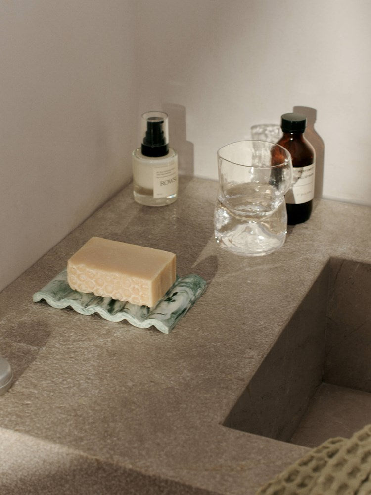 Mist Soap Dish - Emerald Off-white