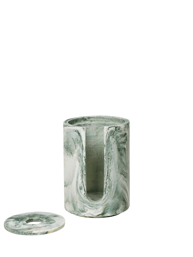 Mist Cotton Pad Holder - Emerald Off-white