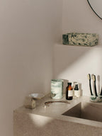Mist Cotton Pad Holder - Emerald Off-white