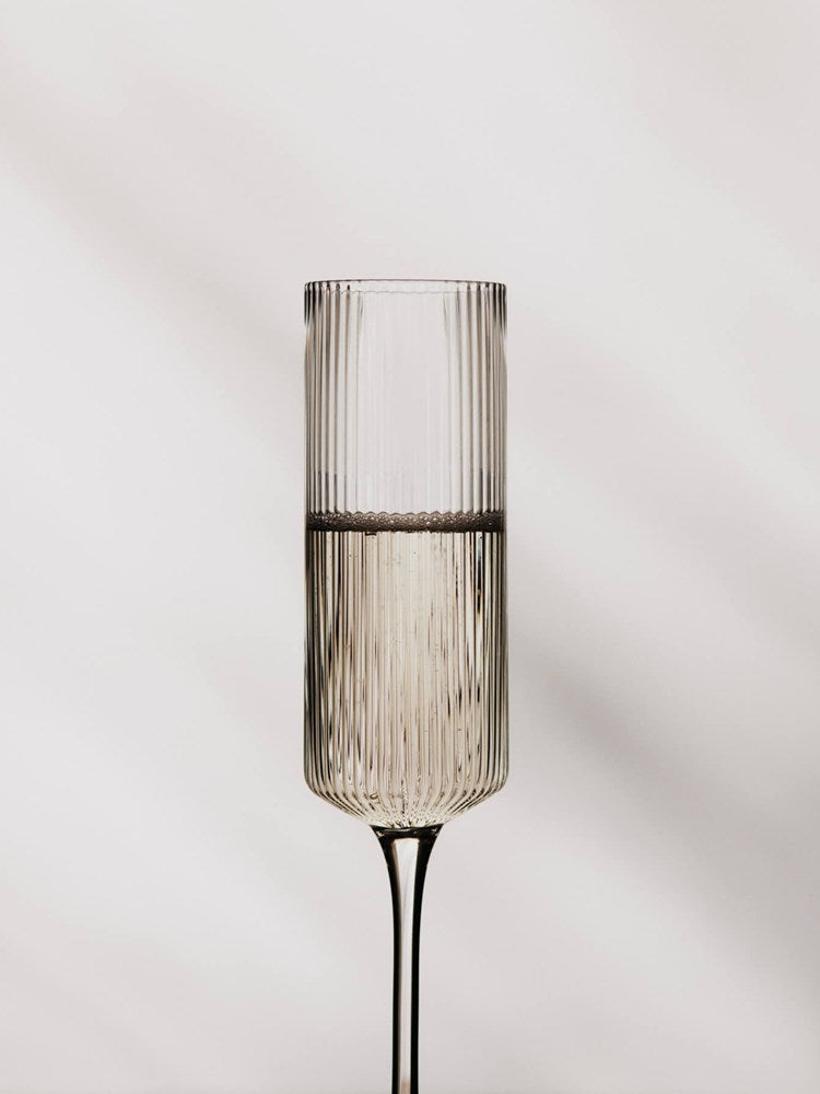 Ripple Champagne Flutes - Set of 2 - Clear