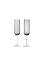 Ripple Champagne Flutes - Set of 2 - Smoked Grey