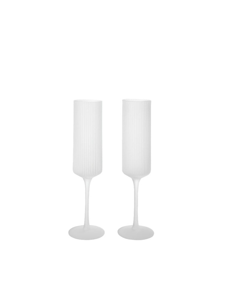Ripple Champagne Flutes - Set of 2 - Frosted
