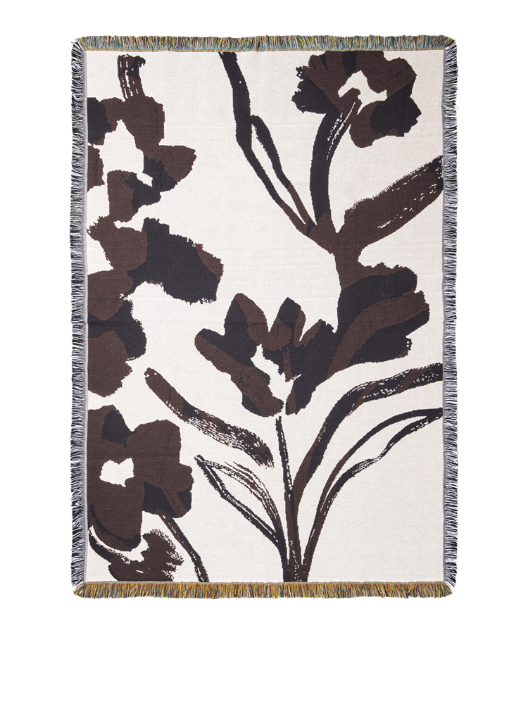 Cilla Tapestry Blanket - Off-white/Dark Grape