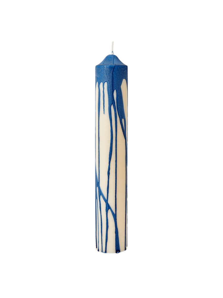 Dryp Pillar Candle - H30 - Deep Blue