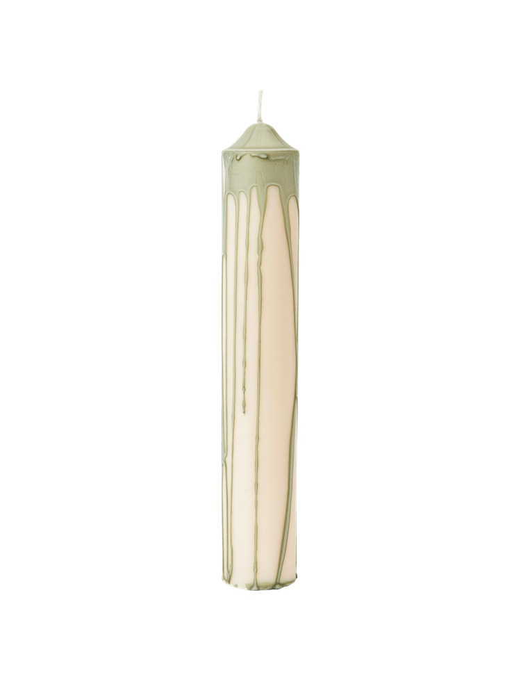Dryp Pillar Candle - H30 - Tea Green