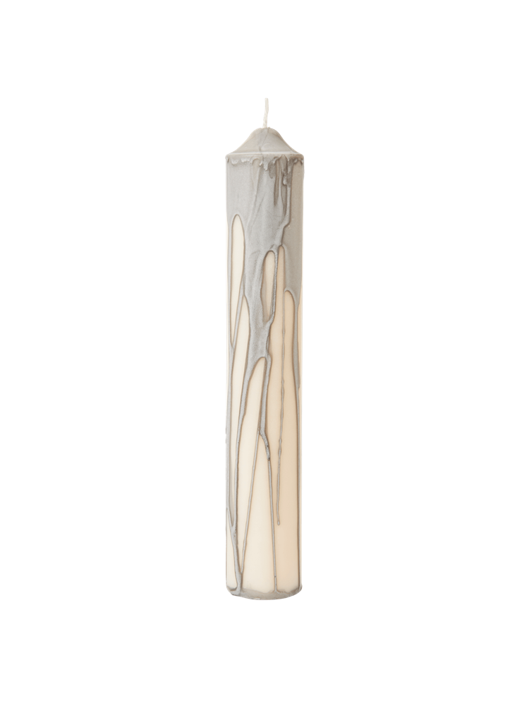 Dryp Pillar Candle - H30 - Warm Grey