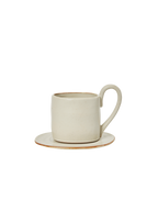 Flow Mug with Saucer - Off-white Speckle