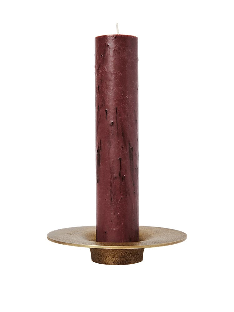 Soothe Block Candle Holder - Brass Finish