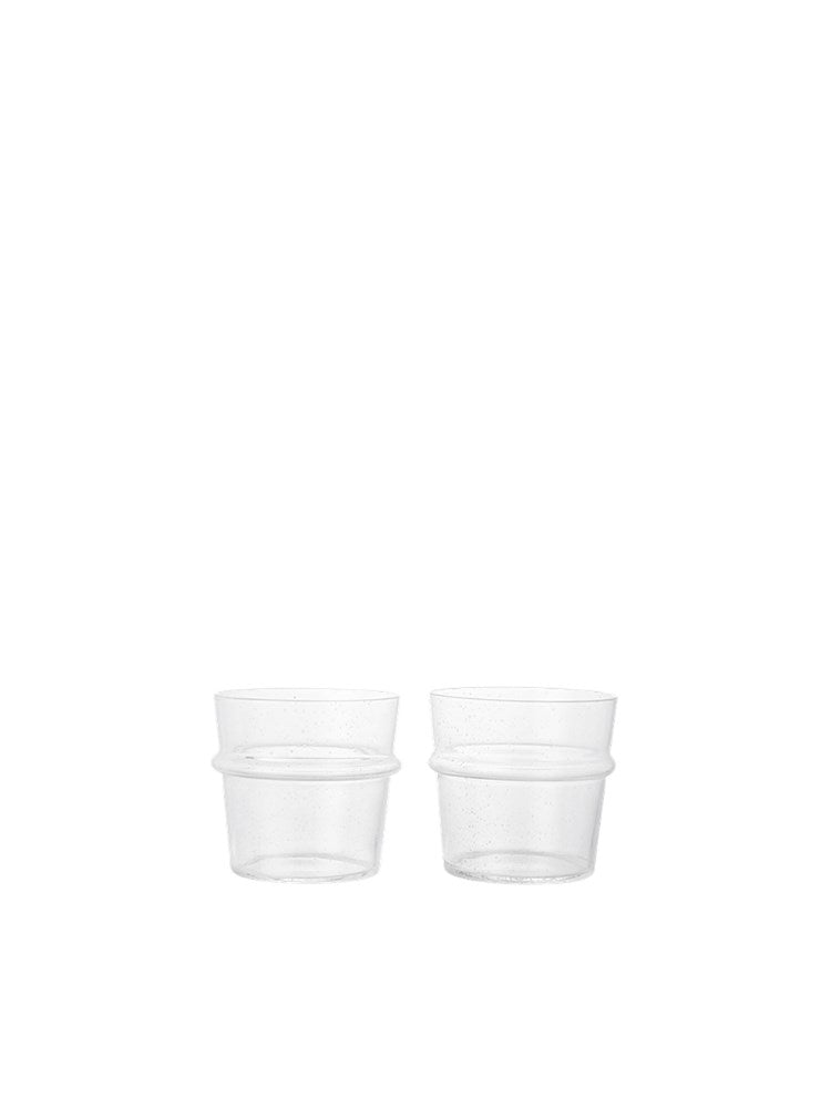Boya Low Glasses - Set of 2 ƒÅ Clear with bubbles