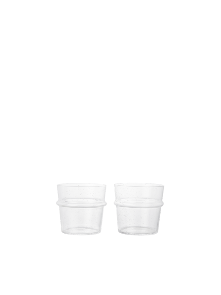 Boya Low Glasses - Set of 2 ƒÅ Clear with bubbles