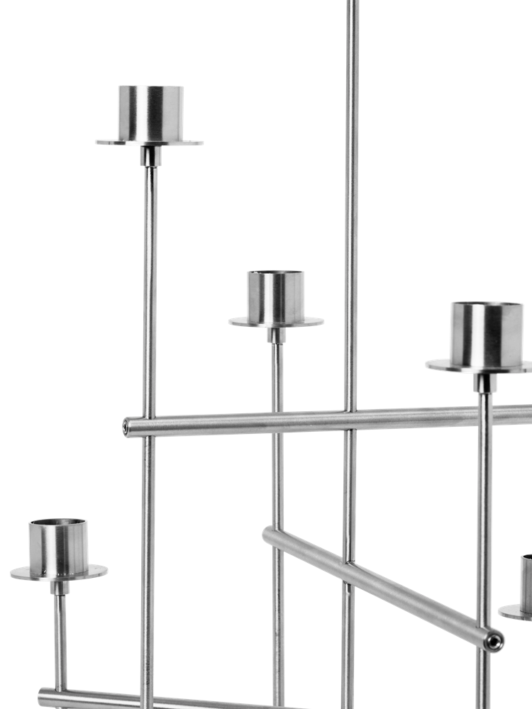 Elysia Candelabra - Brushed Stainless Steel