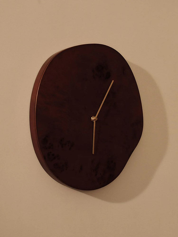 Melt Wall Clock - Dark Stained Burl