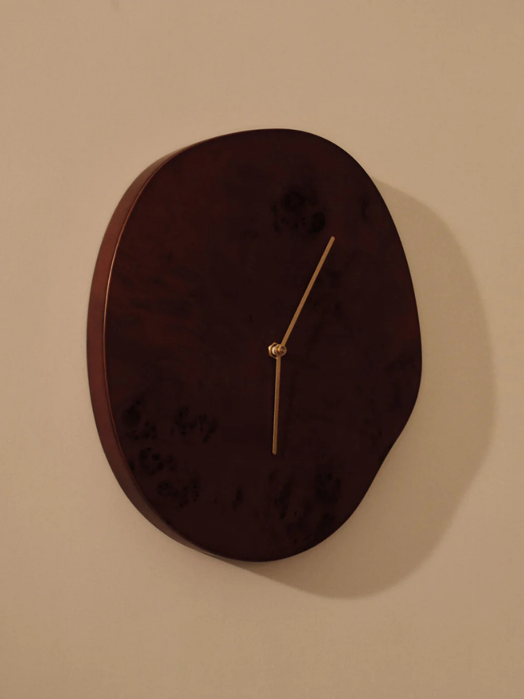 Melt Wall Clock - Dark Stained Burl