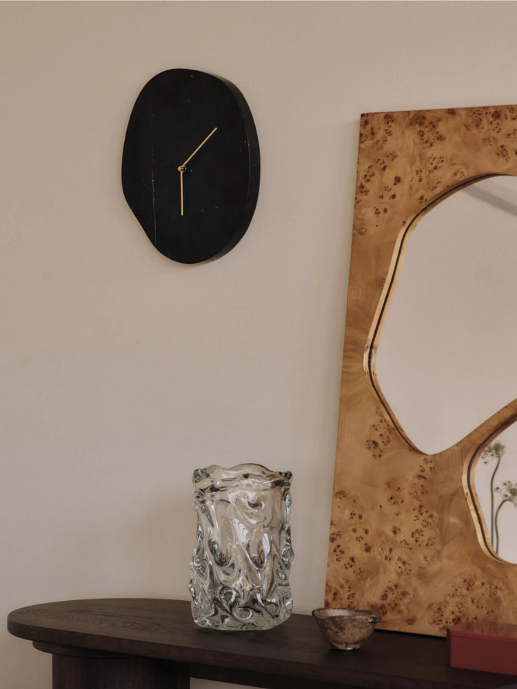 Melt Wall Clock - Black Marble
