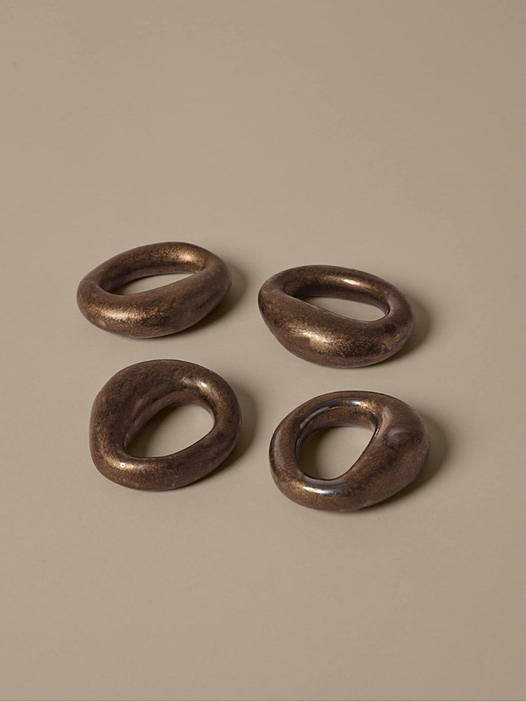 Orrith Napkin Rings - Set of 4 - Rustic Bronze