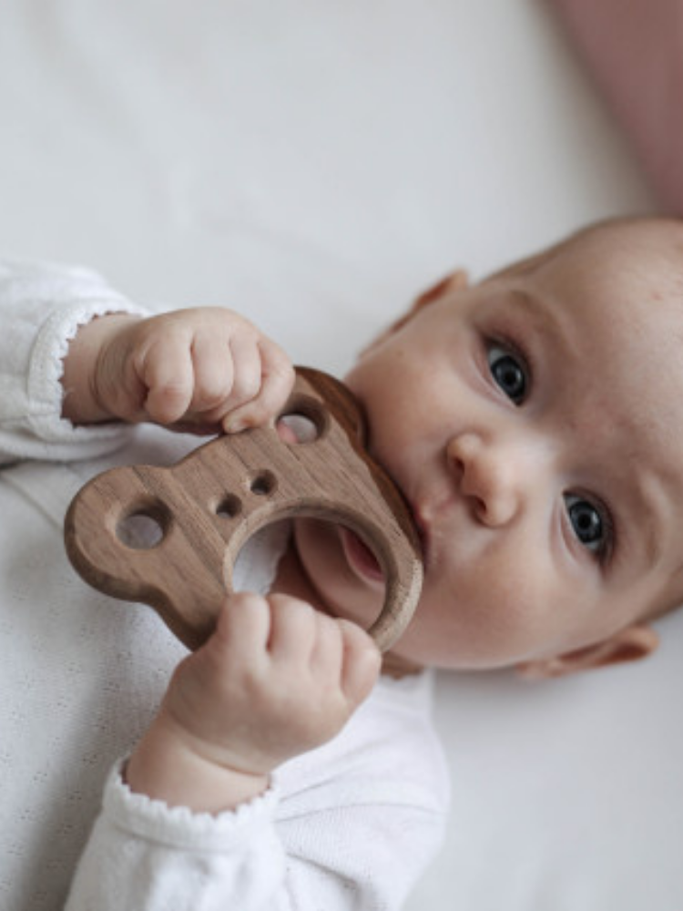 Wooden Baby Teether Frisky Frog (Sample)