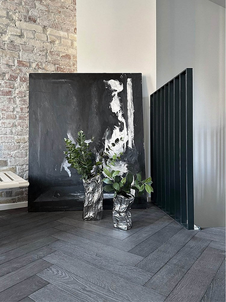 Kami Vase, Medio - Chrome