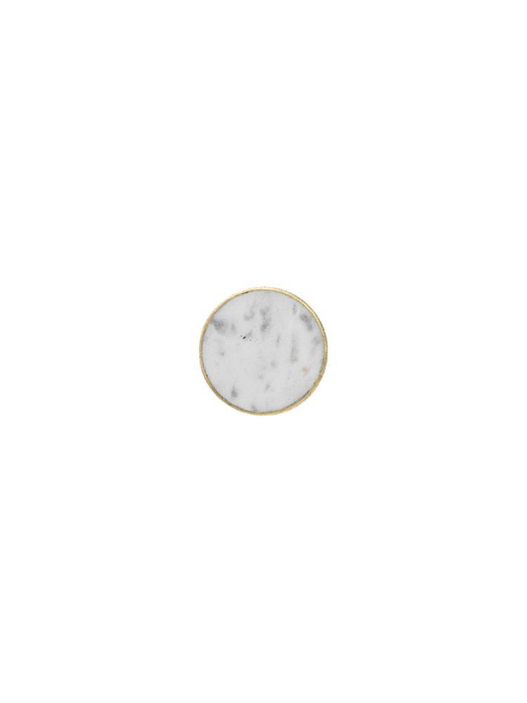 Brass Hook - White Marble LRG