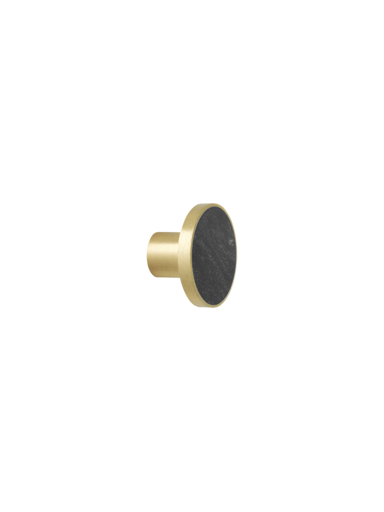 Brass Hook - Black Marble LRG