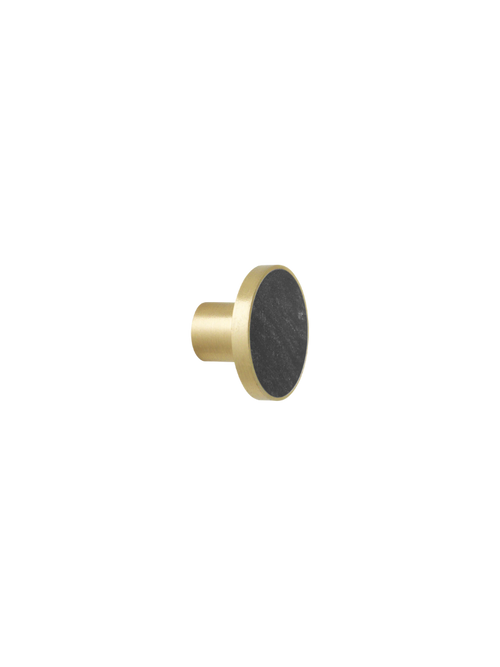 Brass Hook - Black Marble LRG