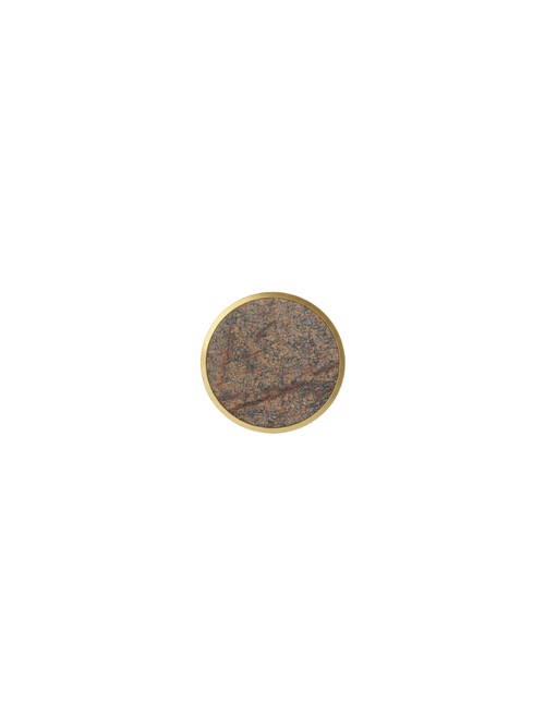 Ferm LIVING Brass Hook Brown Marble LRG