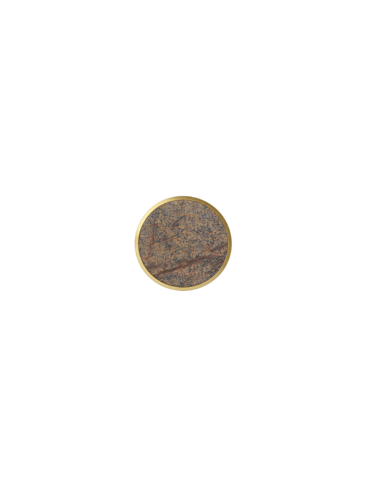 Brass Hook Brown Marble LRG