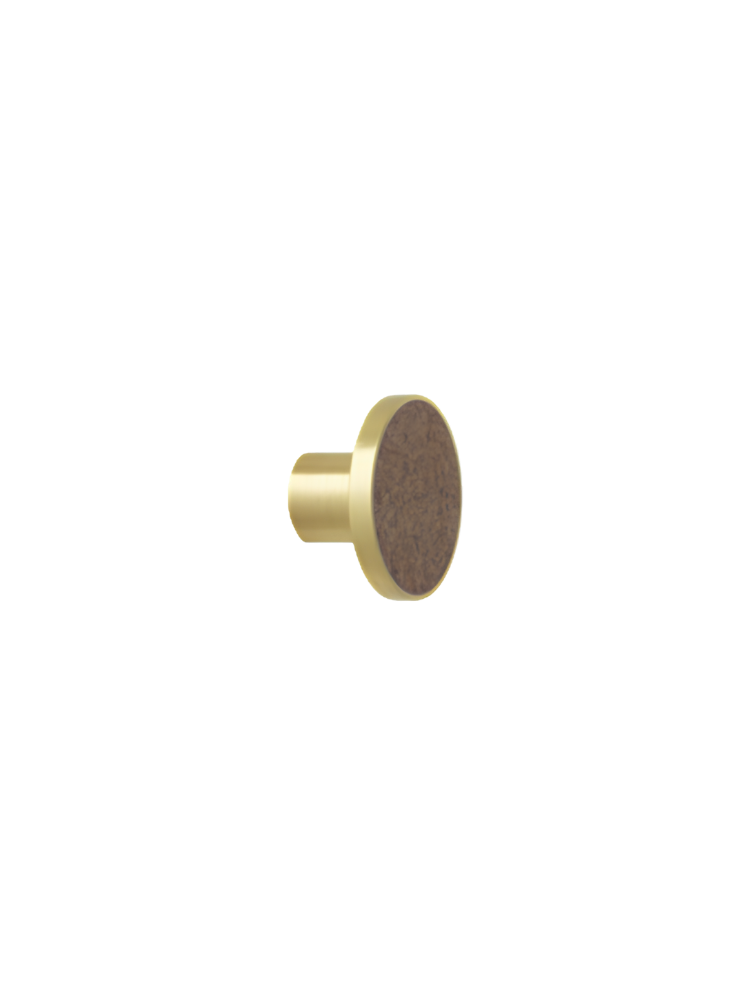 Brass Hook Brown Marble LRG