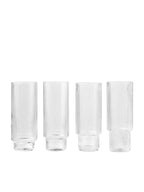 Ripple Long Drink Glasses - Set of 4 - Clear