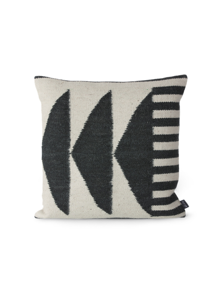 Kelim Cushion - Black Triangles
