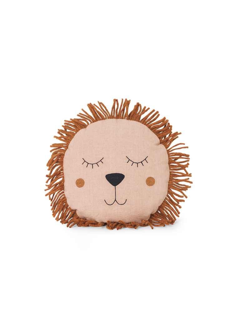 Safari Cushion - Lion - Dusty Rose