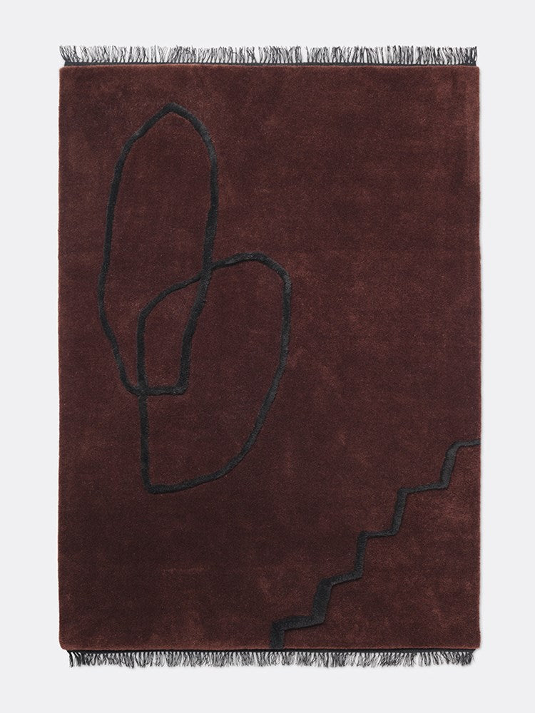 Desert Tufted Rug 140x200 - Red Brown
