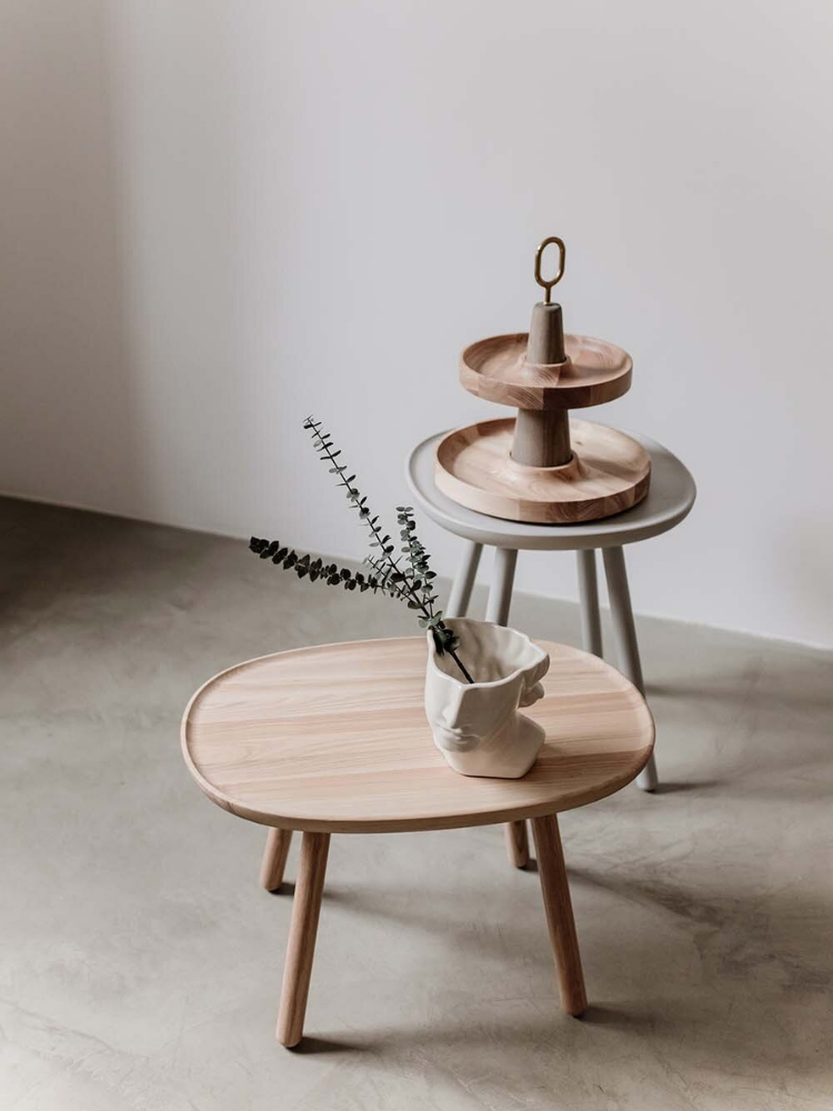 Naive side table, rectangular L610, natural ash **