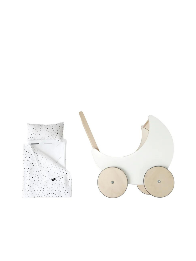 Toy Pram Bedding Set - Tiny Triangles